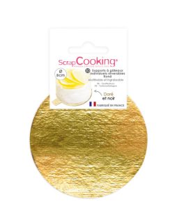 10 support a gateau rond individuel noir et or